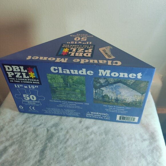 DBL PZL Claude Monet 50 pieces for family fun. VTG 2 puzzles in one! Unopened. - Picture 3 of 4